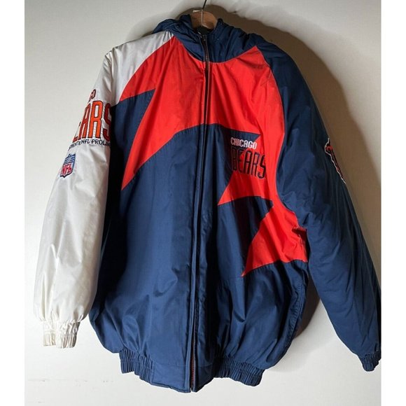 Vintage Chicago Bears Logo Athletic Sharktooth Jacket Men's M NFL Proline - Picture 1 of 16